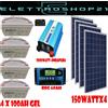 jarrett KIT FOTOVOLTAICO3KW GIORNALIERO INVERTER2000W PANNELLO150W ENERGIA batteria100ah