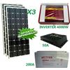 KIT FOTOVOLTAICO 3KW GIORNALIERO INVERTER 4000W PANNELLO ENERGIA SOLARE BATTERIA