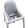 ZARPMA Coprisedili Compatibili con Seggiolone IKEA Antilop, Superficie e Imbottitura in Cotone Pieghevole, per Seggiolone per Bambini (Grigio Stella)