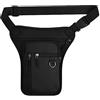 Shengxi Marsupio da Gamba Sportivo per Uomo Donna Borsa da Gamba Moto Impermeabile Borsa Cosciale Tattico per Viaggi Ciclismo Escursionismo Pesca (Nero)