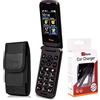 TTfone Titan TT950 Whatsapp 3G Touchscreen Senior Pulsante grande Flip Cellulare, Nero (con custodia e caricatore per auto)