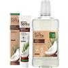 Ecodenta Set cosmetico biologico per l'igiene orale certificato, antiplacca, pasta organica certificata 75 ml e collutorio di cocco senza alcool per combattere l'alito cattivo, 500 ml