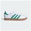 Adidas Uomo Originali Gazelle Scarpe IN Pelle Bianco/Verde / Gomma Sportive