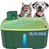 Kittyspout Fontanella per Cani Senza Fili, 8L Fontanella per Gatti/Grandi Cani con Sensore di Movimento, Batteria Ricaricabile al Litio Integrata da 5000 mAh, Senza BPA, Colore Avocado