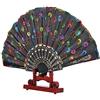 FOLOSAFENAR Supporto per supporto per ventaglio pieghevole in legno, supporto per espositore per ventaglio retro pratico Pratico sportivo elegante squisito per matrimoni per ornamenti per feste di(Rosso scuro)