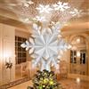 Avoalre Stella Albero di Natale con Fiocco di Neve Rotante Luci Proiettore LED Decorazione Albero di Natale Scintillio Stella Proiettore di Luce per Casa Ufficio Bar Hotel - Argento