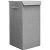 DuneDesign 50L Cesto Biancheria Sporca con Coperchio - 30x30x60 Cesta Portabiancheria Salvaspazio Grigio - Mobile Bagno Laundry Basket Cestino Panni Sporchi Porta Biancheria Sporca per Bagno