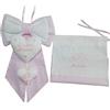ideeanto Set fiocco nascita + sacchetto sacca primo cambio neonato personalizzato con nome (Rosa rigato)