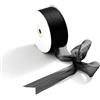 CHUQING Nero, Nastro con Fiocco Lucido, Nastro in Chiffon, Nastro Decorativo per Confezioni Regalo, Matrimonio, 38 mm x 22 Metri