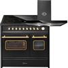 GURARI Fornello elettrico GCH E 912 DF BL r+GCH 462 BL 9 Prime, fornello elettrico 90 cm con 1 estrattore telescopico, doppio forno+cappa aspirante 90 cm