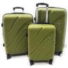 Clacson Set 3 Trolley Polipropilene Rigido 8 Ruote Espoandibile con Trolley Bagaglio a Mano Ryanair (VERDE)