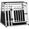 EUGAD Trasportino per Cani Auto, Box Trasporto Cane Taglia Piccola/Media, 60x50x55cm Alluminio Gabbia per Cani con Serratura di Sicurezza, Leggero e Stabile Kennel Cane per Auto Viaggi Casa
