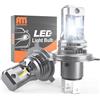 ANTEMOON Lampadine H4 LED, 100W 20000LM 6500K Bianco 12V Fari Abbaglianti e Anabbaglianti, 1:1 Mini Design Non Polarità per Auto e Moto Kit Lampada Sostituzione per Alogena e Xenon, 2 Lampade