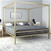 DHP Furniture DHP Letto a Baldacchino Moderno in Metallo Dorato Super King Size