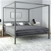 DHP Furniture DHP Letto a Baldacchino Moderno in Metallo Grigio Super King Size