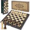 Peradix Scacchi Gioco da Tavola,Scacchiera in Legno Magnetica con Regine Extra 30CM, Portatili Magnetica Scacchiere da Viaggio per Adulti Bambini