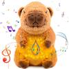 Pipihome Peluche che Respira Capybara, Lontra che Respira Cuddle Buona Notte, con Luci e Musica, Sollievo dall'ansia Orso di Capibara Peluche che Respira, Regalo per il battesimo Ideale Regalo Neonato