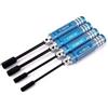 LYFJXX Kit di 4 chiavi a bussola esagonali in metallo RC da 4 mm, 5,5 mm, 7 mm, 8 mm, 80213, kit di attrezzi per buggy camion, truggy, auto RC (blu)