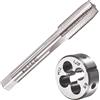 Saipor M12 x 1.25 Set di maschi e matrici metriche M12 x 1,25 mm HSS diritto scanalato macchina filettatura destra e filettatura rotonda