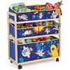 NUKied Organizzatore per Giocattoli Contenitore su Ruote|Libreria per Bambini, Scaffale Multifunzionale con 6 Scatole Portaoggetti, Alta Capacità, per Camera dei Giochi, Camera da Letto, Soggiorno