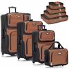 Travel Select Amsterdam - Trolley verticale espandibile, Arancione, 8-Piece Set (15/21/25/29/Packing Cubes), Set da 2 pezzi