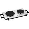 Clatronic Piastra doppia Clatronic in acciaio inox | piastra con 2 piani di cottura | 18 e 15 cm | 2500W | piastra elettrica con maniglie Cool Touch | protezione contro il surriscaldamento | DKP 3668 E