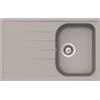 SCHOCK | Lavello Cucina Lithos D100S 1 Vasca Small con Gocciolatoio, Vasca Reversibile, Materiale Cristalite®, Grigio Tortora, 790x500mm