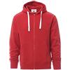 PAYPER Portland Felpa con Cappuccio da Uomo Manica Lunga a Giro Misto Cotone Chiusura Zip Intera Polsini Vita in Costina Elasticizzata Rosso (L)