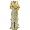 Cocila Vestitino A Fiori Donna Abiti in Jeans Donna Completi Donna Eleganti Abito Lungo con Maniche Economici Abiti da Cerimonia Donna Gonne Lunghe Premaman Offerte Natale Lampo (Yellow, M)