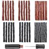 CONNECTION Kit Riparazione Tubeless 45 Pezzi Kit di Riparazione Pneumatici tubeless 3.5/6 mm Kit Riparazione Bici Kit Foratura Bici con 1 Alesatore per Bici da Strada, Mountain Bike (Nero,Marrone)