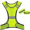 PFLYPF 1 gilet riflettente, gilet riflettente di sicurezza ad alta visibilità, girovita regolabile, adatto per ciclismo, attività mattutine o notturne, con 2 cinturini riflettenti