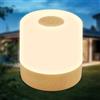B.K.Licht - Mini lampada da tavolo a LED senza fili IP44 con touch, dimmerabile a passi, batteria ricaricabile, USB-C, luce da comodino, decorativa,luce esterna,camera dei bambini, 7x7cm,effetto legno