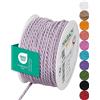 Halbach Seidenbänder Cordoncino premium (lavanda), larghezza 4 mm, lunghezza 25 m, prodotto in Germania e certificato Öko-Tex, cordoncino in raso lucido in acetato