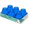 Bolsius Candele per Esterni - 6 Pezzi - In Vetro - Blu - Durata di Combustione 70 Ore - Senza Olio di Palma - Combustione Pulita - Stoppino di Cotone - Non Profumate