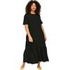 Trendyol Abito da Donna Taglie Forti Maxi con Orlo a Volant Oversize Tessuto Plus Size Donne Increspato, Nero, 78