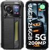 HOTWAV Hyper 7 Pro 5G Rugged Smartphone 2025 Android 14,120Hz 2.4K 6.6'' FHD+,36GB+256GB/2TB Telefono Indistruttibile 200MP 4K Video 10800mAh/33W Cellulare Antiurto Doppio Schermo/5G Dual SIM/IP68/NFC