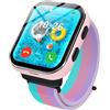 PTHTECHUS Smartwatch per bambini 4G, orologio telefonico per bambini con funzione di chiamata, chiamate bidirezionali, fotocamera, MP3, SOS, scheda di apprendimento, regalo per ragazzi e ragazze rosa