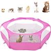 Pawaboo Recinto per Animali Domestici, Box per Animali Piccoli, Tenda per Gatti Cani Cuccioli, Portatile Gabbia, Recinzione in Tessuto Oxford e a Rete, Resistente e Pieghevole, Magenta