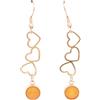 NILUXE DESIGN-Orecchini cuore pietre naturali placcati in oro - Orecchini cuore pietra pendenti dorati - Orecchini donna pietre naturali - Orecchini cuori (Occhio di tigre)