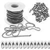 100 Catene A Palline Argento - Lunghezza 10 Cm, Diametro 2.4 Mm, Con Fibbia Per Fai Da Te E Portachiavi - Foto 11