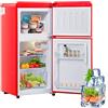 Merax Frigorifero retrò congelatore: due porte, altezza 86,8 cm, larghezza 45,5 cm, volume totale 60 litri, rosso