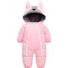 JiAmy Bambino Tuta da Neve Pagliaccetto Inverno Cappuccio Tute Ragazzi Ragazze Infantile Cappotto Snowsuit Rosa 12-18 Mesi