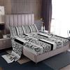 Bedluxy Set di lenzuola con angoli per letto matrimoniale, motivo zebrato, con tasca profonda, motivo zebrato nero e bianco, in pelliccia leopardata, per bambini, ragazzi e ragazze, set di biancheria da letto