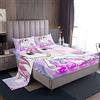 Loussiesd Set di lenzuola per bambini con unicorno, motivo animali magici, per bambini, ragazzi, ragazze, fantasia, unicorno, fata, rosa, viola, 3 pezzi, per letto singolo