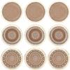 Vegena Tovagliette Rotonde, 9 Pezzi Tovagliette Colazione, Resistente al Calore Tovagliette, Antiscivolo Placemats Tovagliette Tessuta per Matrimoni Eventi Festa (38cm)