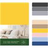 VEL VET HOME VelvetHome Topper Lenzuolo con angoli Una Piazza e Mezza 140x200 cm con elastico 100% cotone pettinato Certificato Oeko-TEX Standard 100 Lenzuolo sotto con Angoli 140x200 Jaune foncé
