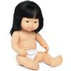 Miniland Bambola asiatica con sindrome di down 38 cm in sacchetto di plastica senza biancheria intima