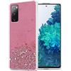 Cadorabo Custodia compatibile con Samsung Galaxy S20 FE in Rosa con Glitter - Custodia protettiva in silicone TPU con glitter scintillanti - Ultra Slim Back Cover Case