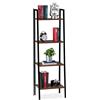 relaxdays Scaffale in Legno, Moderna Libreria con 4 Ripiani, per Piante e Libri, HLP: 136 x 44 x 31,5 cm, Marrone