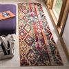 Safavieh Tappeto Boho per Soggiorno, Sala da pranzo, Camera da letto - Monaco Collection, A Pelo Corto, Viola e arancione, 80 x 180 cm